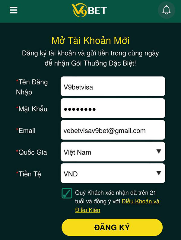 Cách đăng ký tại V9bet Cách đăng ký tại V9bet